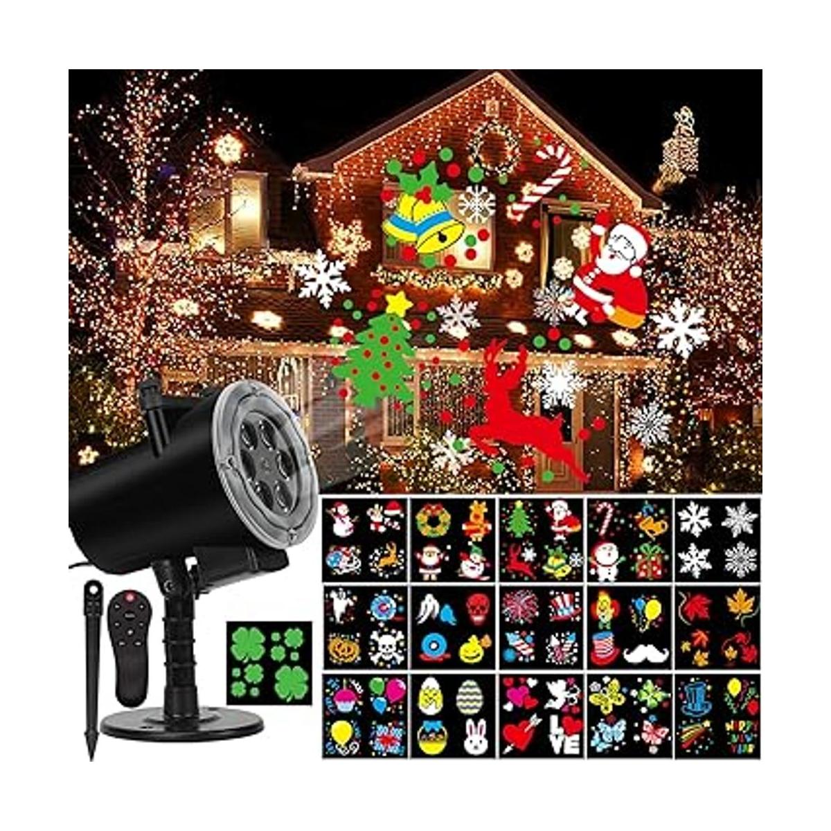 Syslux Luz de proyector de Navidad 16 luces LED de alta