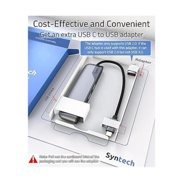 Hub USB C a USB 4 puertos Syntech tipo C a USB 3.0 Hub_3