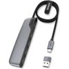 Hub USB C a USB 4 puertos con cable extendido de 2 pies_1