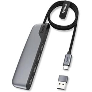 Hub USB C a USB 4 puertos con cable extendido de 2 pies_1
