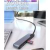 Hub USB C a USB 4 puertos con cable extendido de 2 pies_2