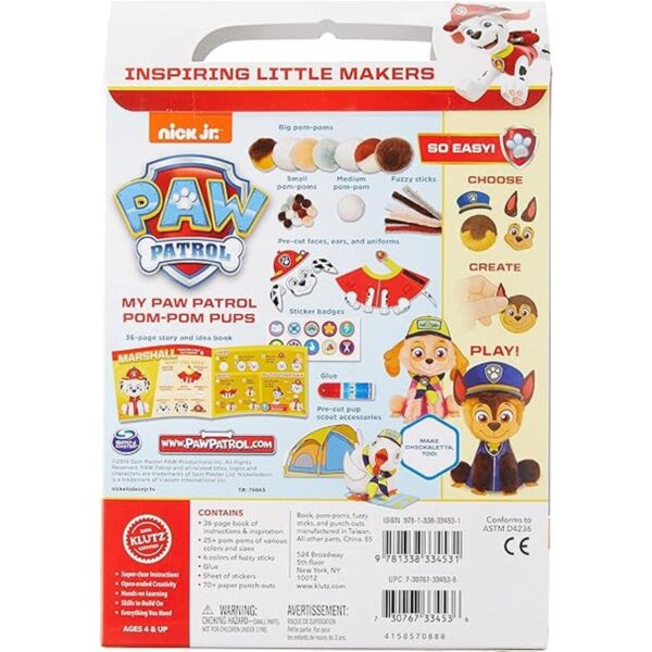 Klutz My PAW Patrol PomPom Pups Jr. Kit de manualidades_2