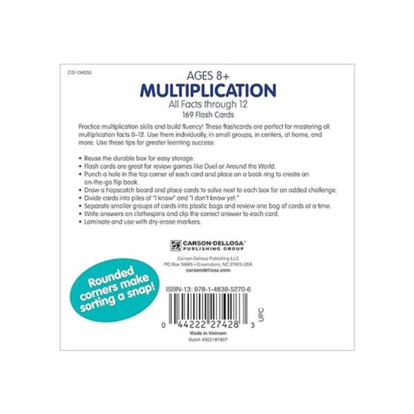 Tarjetas Carson Dellosa para multiplicar para grados 25_2
