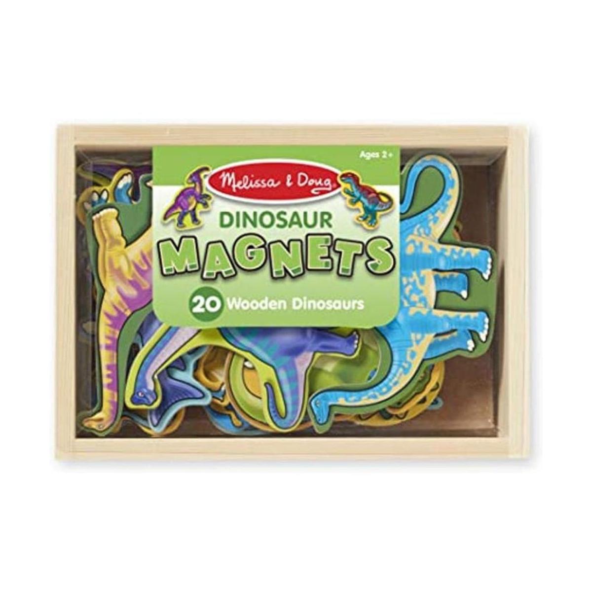 Melissa Doug Dinosaurios magnéticos de madera en una