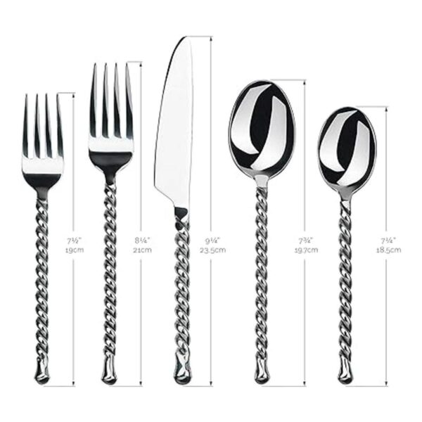 Gourmet Settings Silver Tear 20 piezas set de cubertería