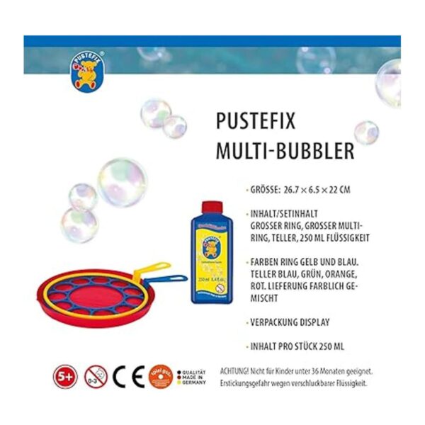 PUSTEFIX Anillo de muchas burbujas gigantes y set de_4