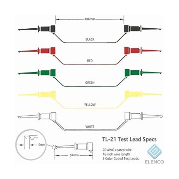 Elenco Electronics TL21 Mini Grabber para IC TEST LEAD_3