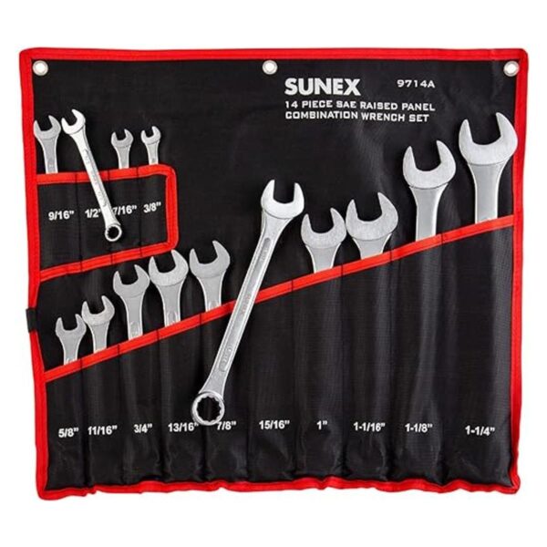 Sunex 9714A SAE Juego de llaves combinadas 14 piezas_1