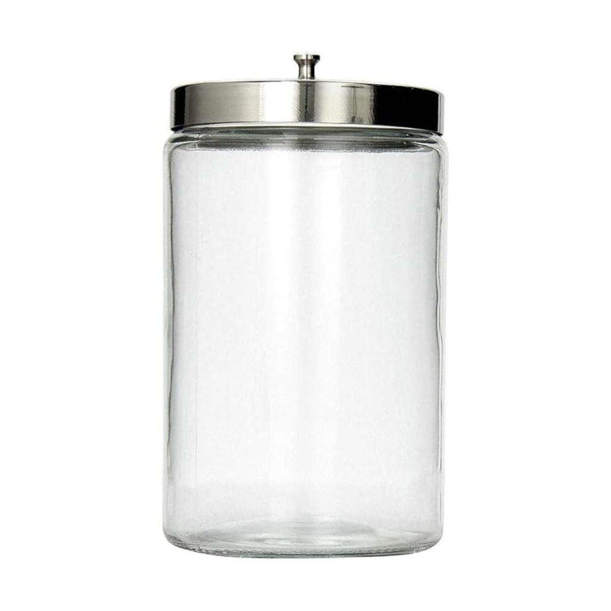 MABIS Tarro decorativo de cristal transparente con tapa