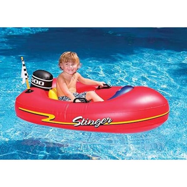 Lancha inflable para niños para montar 1 de color rojo._3