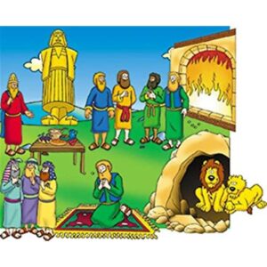 Figuras de fieltro de Daniel en el foso de los leones de_1
