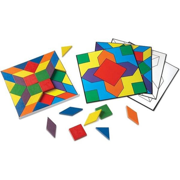 Learning Resources Bloques de parquetería y 20 tarjetas_2