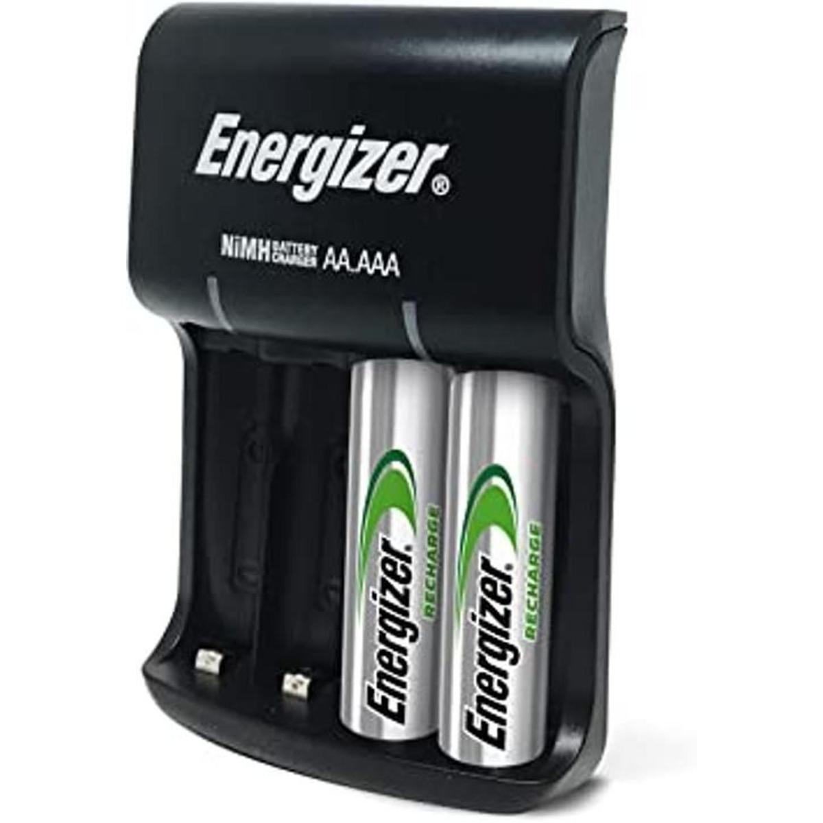 Energizer Cargador básico de recarga con 2 baterías