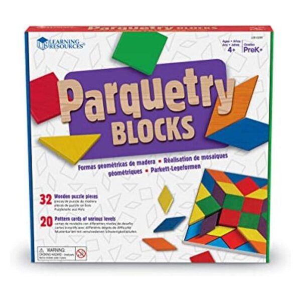 Learning Resources Bloques de parquetería y 20 tarjetas_1
