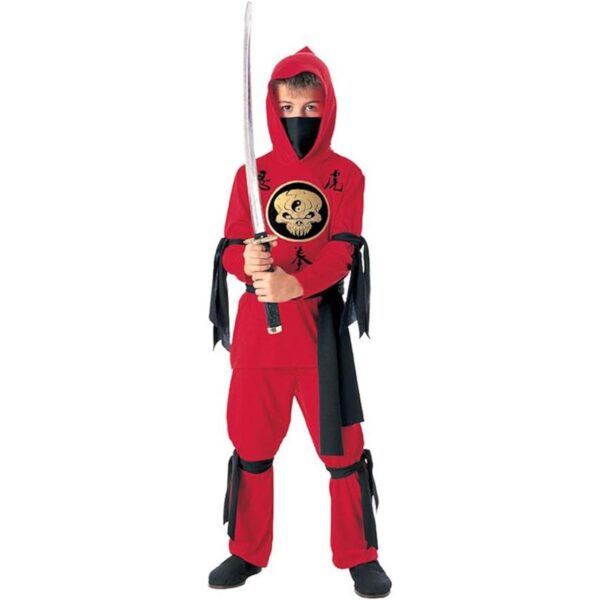 Disfraz de ninja rojo para niños S_1
