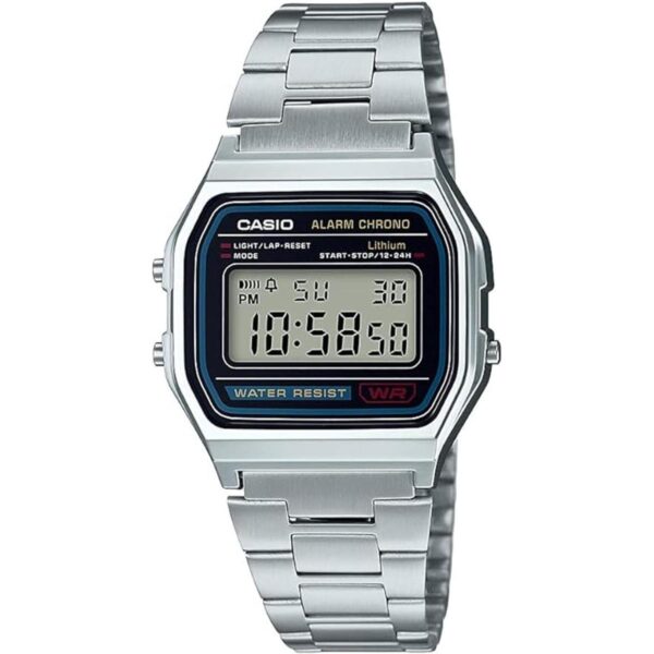 A158WA1DF Reloj digital de acero inoxidable para_1
