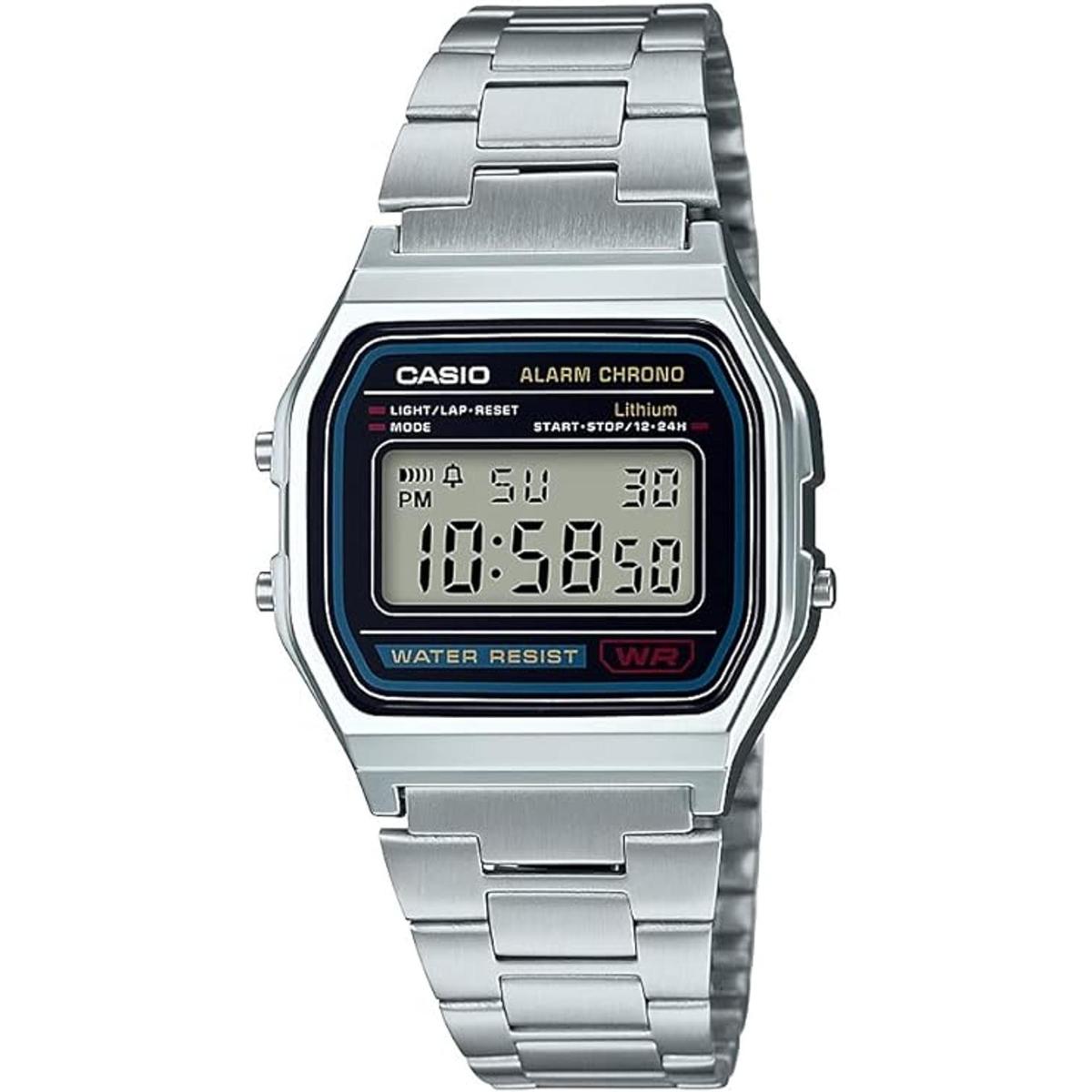 A158WA1DF Reloj digital de acero inoxidable para