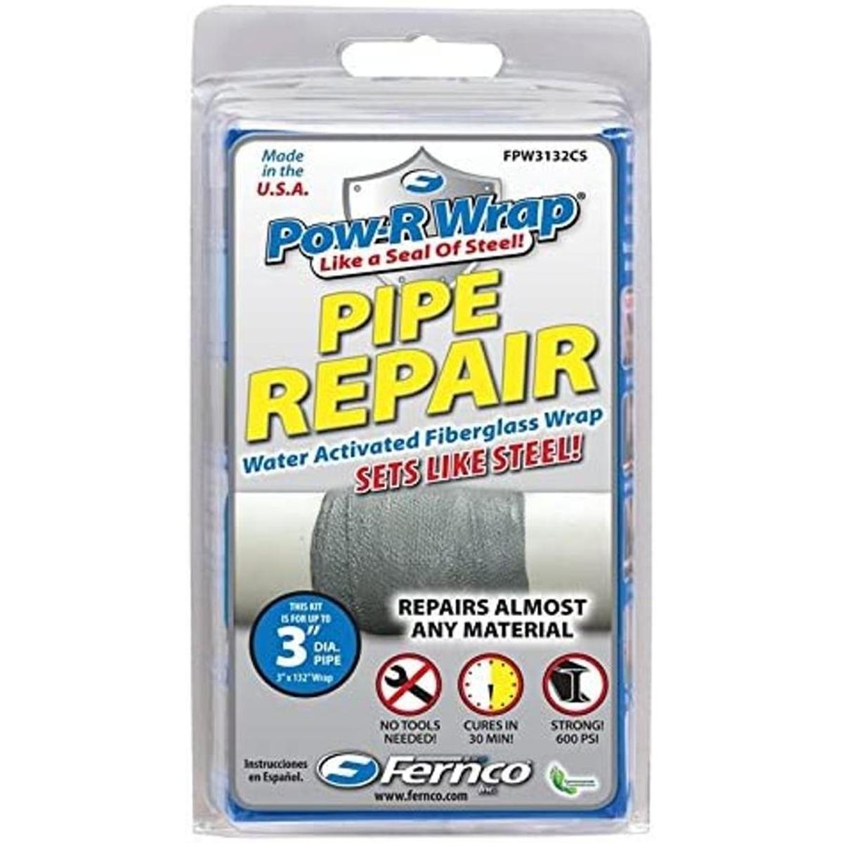 Kit de reparación de fibra de vidrio 3 x 132 pulgadas gris