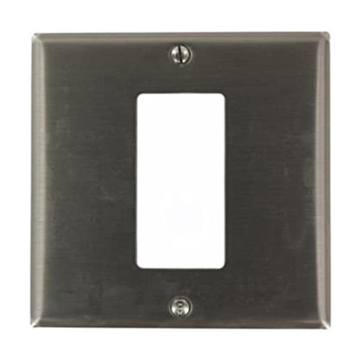 Leviton S746N Placa de pared de 2 bandas 1DecoraGFCI