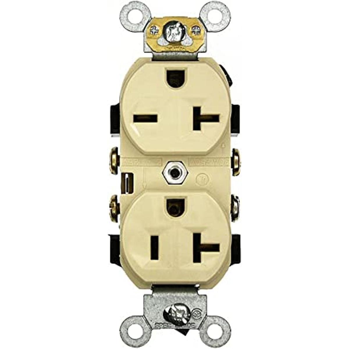 Leviton 5842I Receptáculo dúplex de cuerpo estrecho 20
