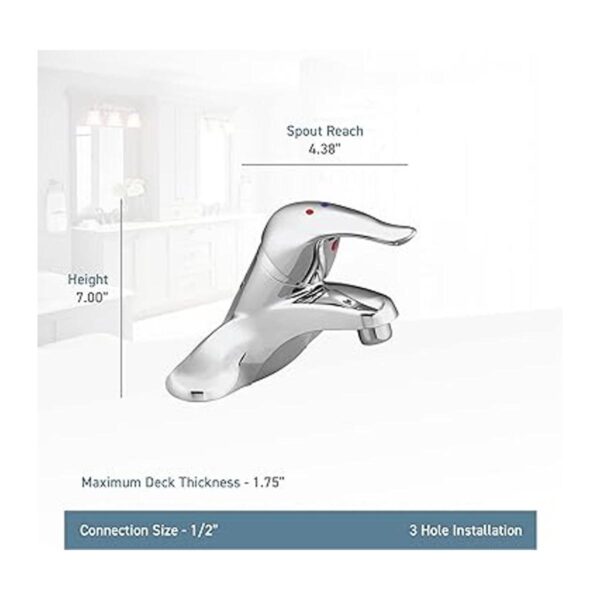 Moen Chateau L4605 Grifo de lavabo cromado de una manija_4