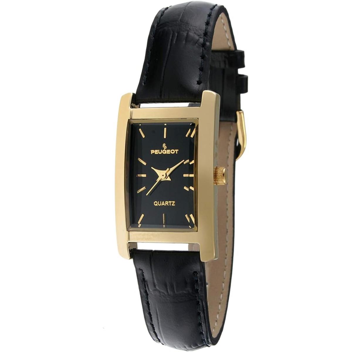 Peugeot Reloj clásico chapado en oro de 14 quilates para