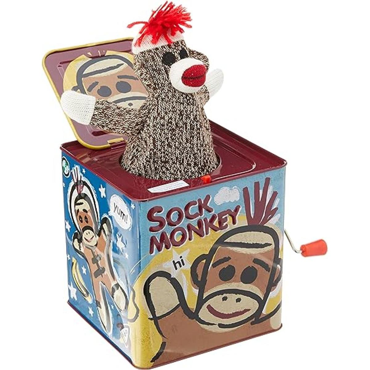 Muñeco en caja de sorpresas de Schylling títere Monkey