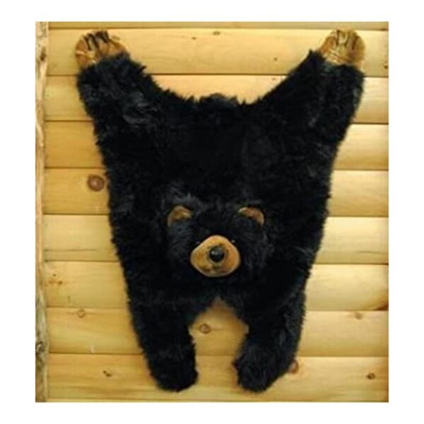 Tapete suave y adorable con forma de oso de peluche negro_1