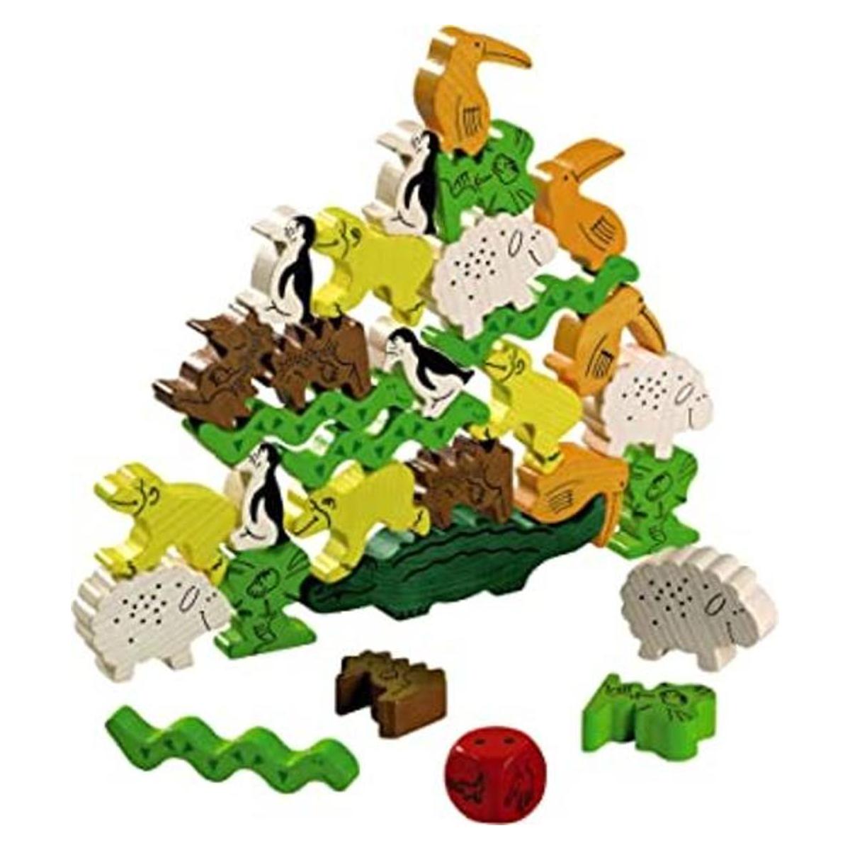 Juego clásico de apilamiento de madera Haba Animal upon