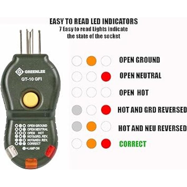 Greenlee GT10GFI TESTER CIRCUITGFI GT10GFI negro_4
