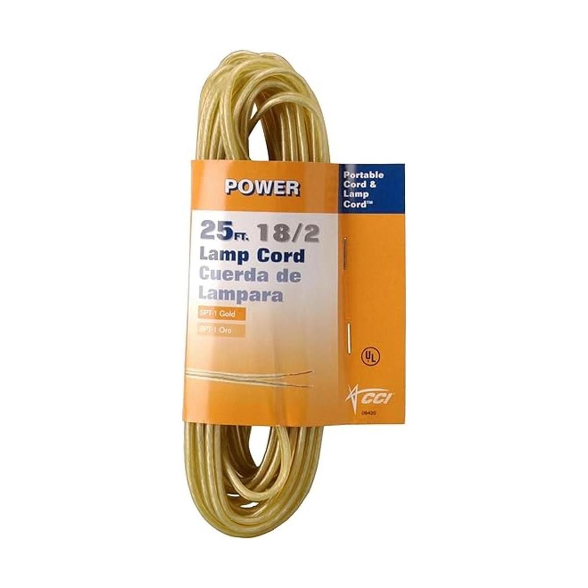 Coleman Cable 9420 89 19162 25foot lámpara Cord Oro