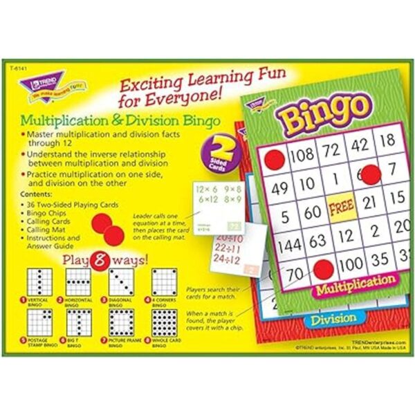 Trend Enterprises juego de bingo de multiplicación y_4