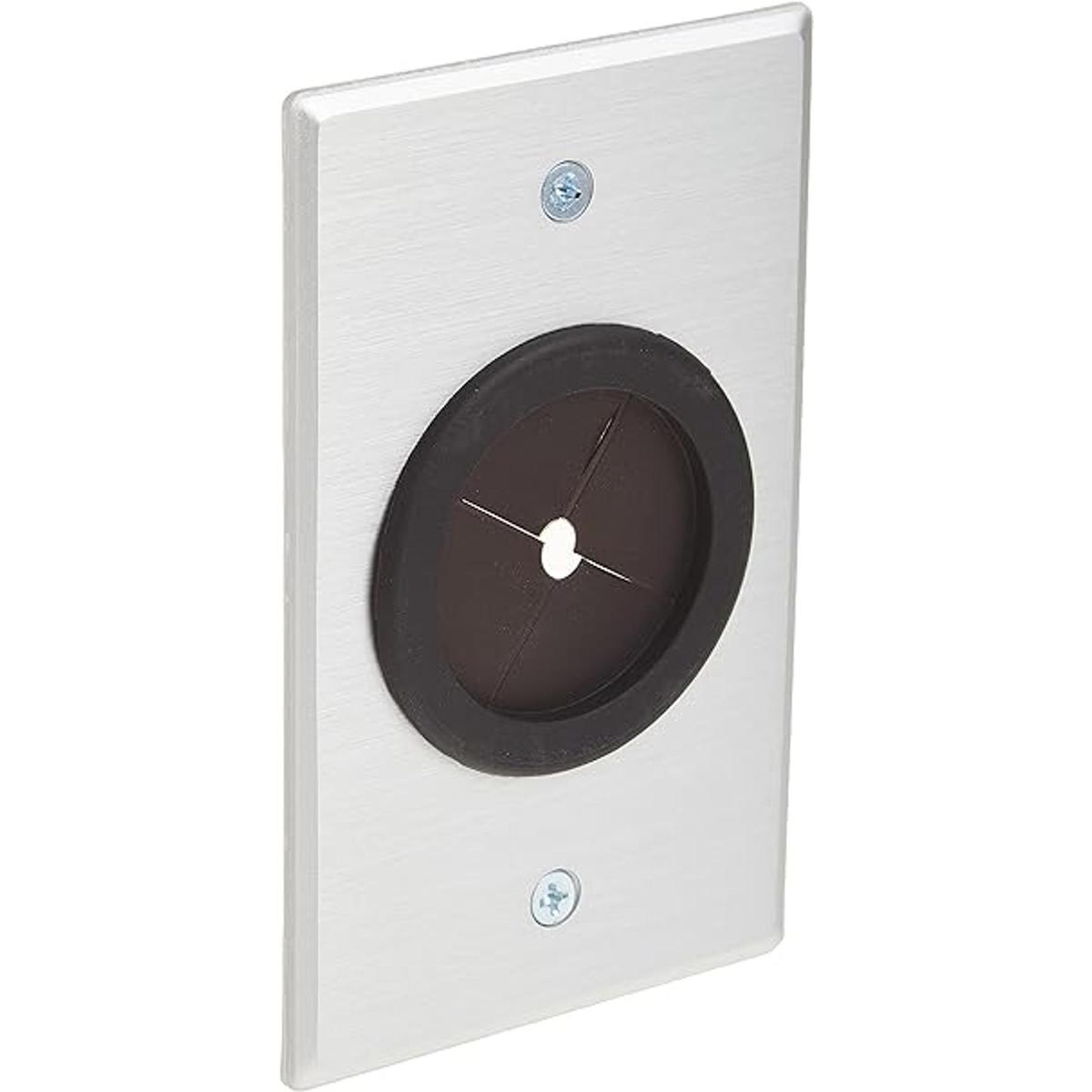 C2G Placa de pared con cable de goma con ojales de 1.5