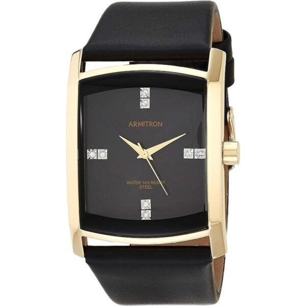 Armitron Reloj de correa de cuero con detalles de cristal_1