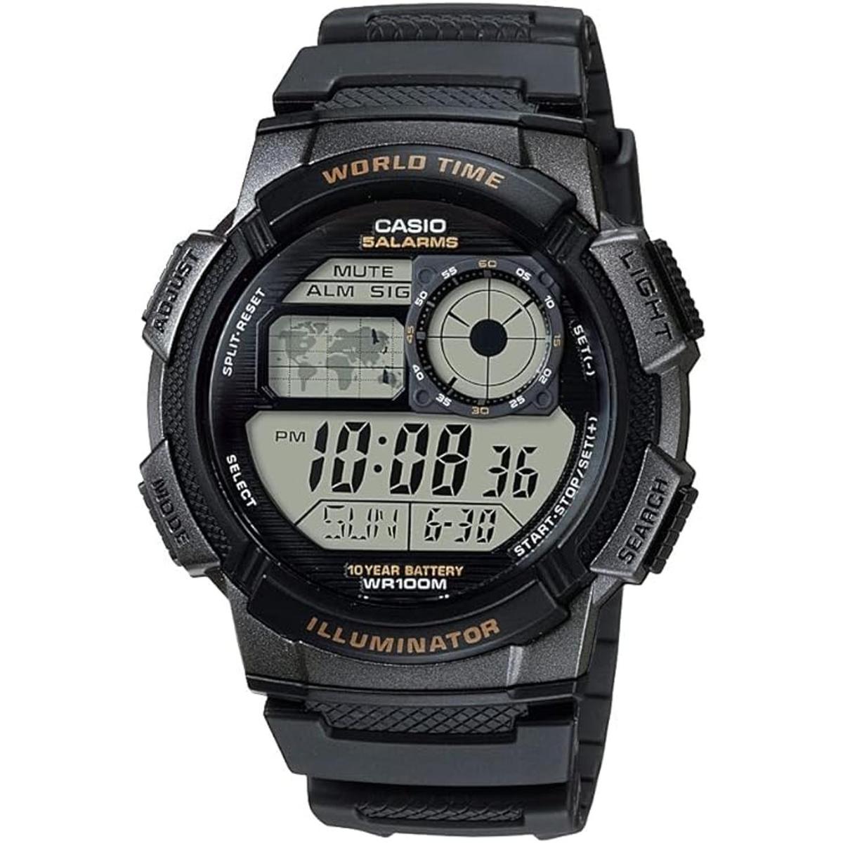 AE1000W1AVCF Reloj deportivo de resina con banda negra