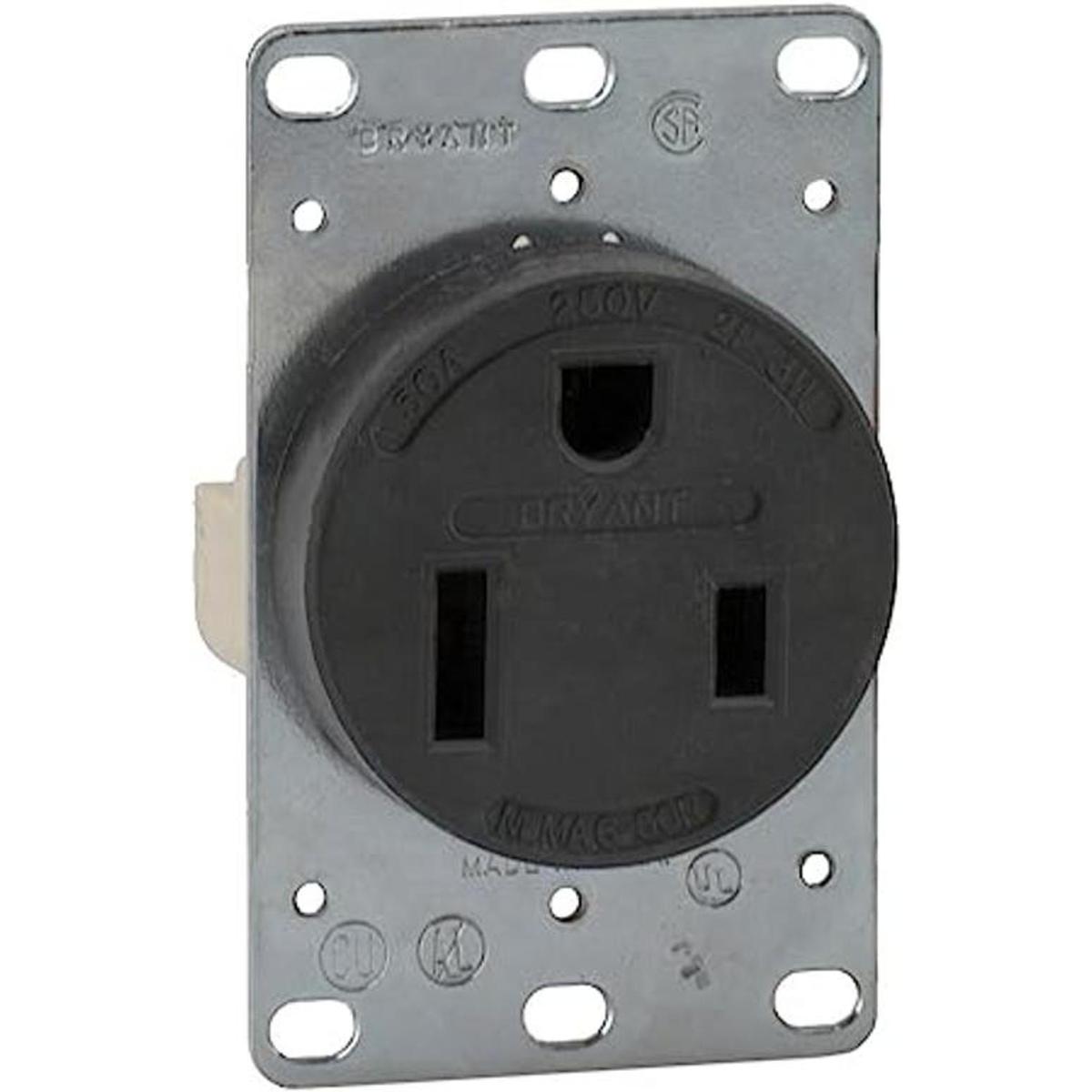 Bryant Electric 9650FR Receptáculo de hoja recta de 50