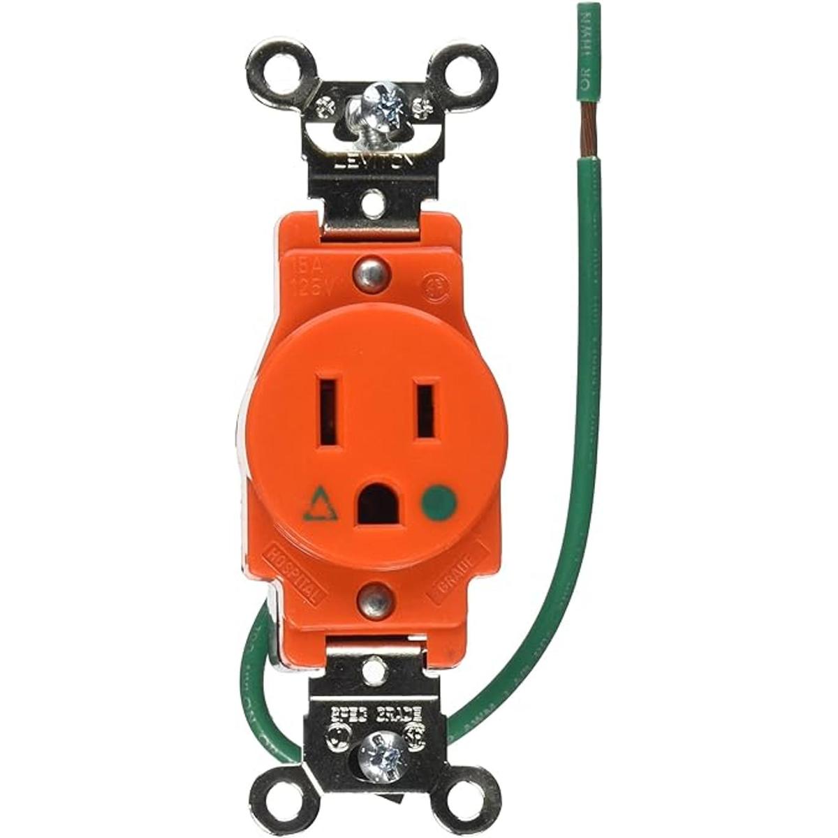 Leviton 8210IG 15A 125V receptáculo de cuerpo estrecho