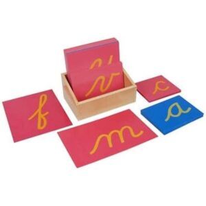 Kid Advance Montessori letras de papel de lija cursivo con_1