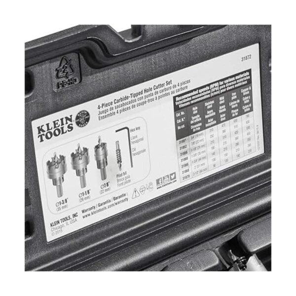 Klein Tools 31872 Kit de cortador de agujeros resistente_5
