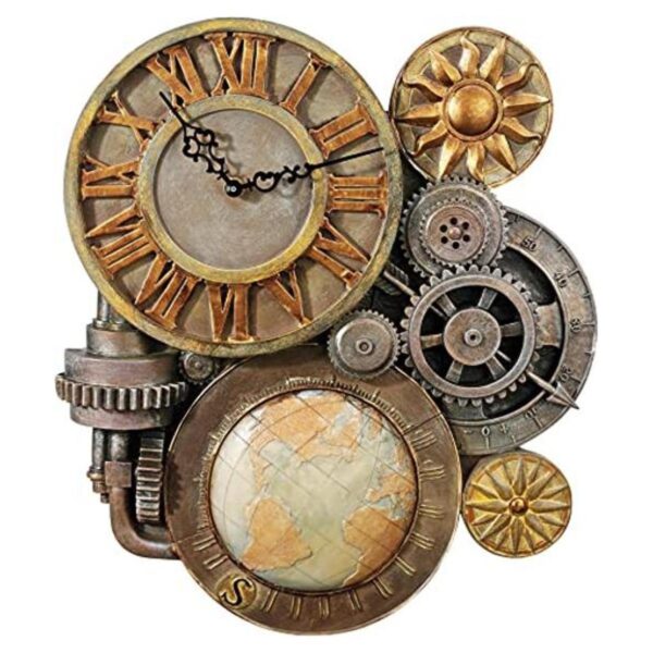 Design Toscano Gears of Time Steampunk Escultura de reloj_1