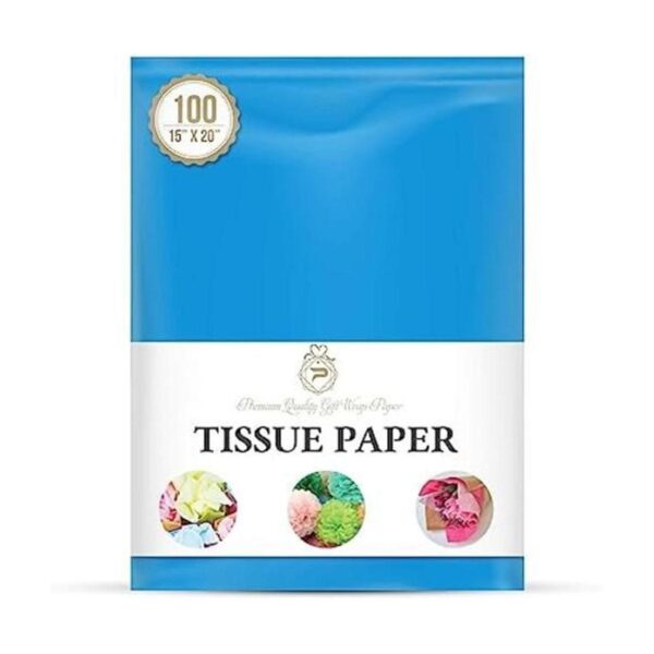 Papel de seda desechable color turquesa y azul brillante_1