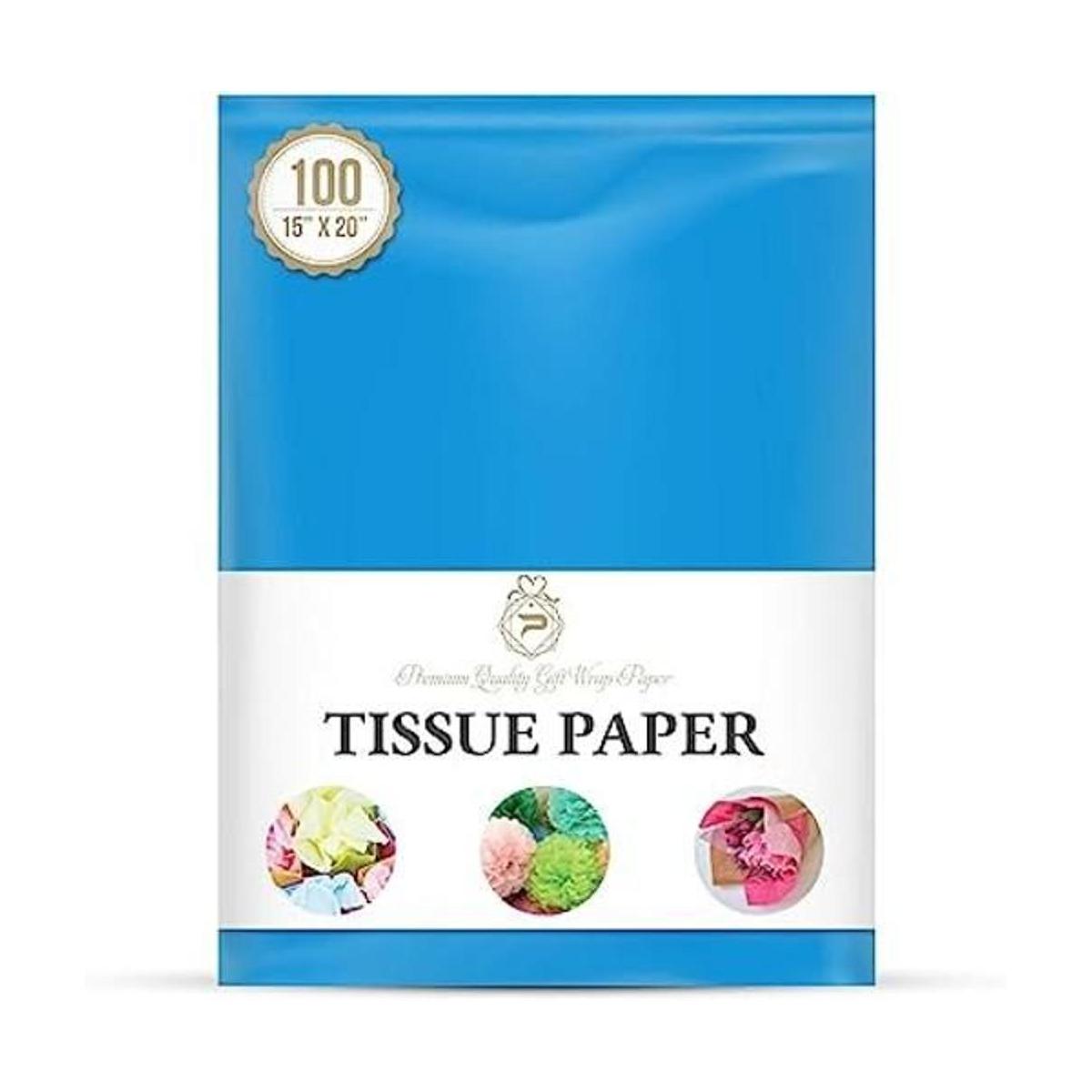 Papel de seda desechable color turquesa y azul brillante