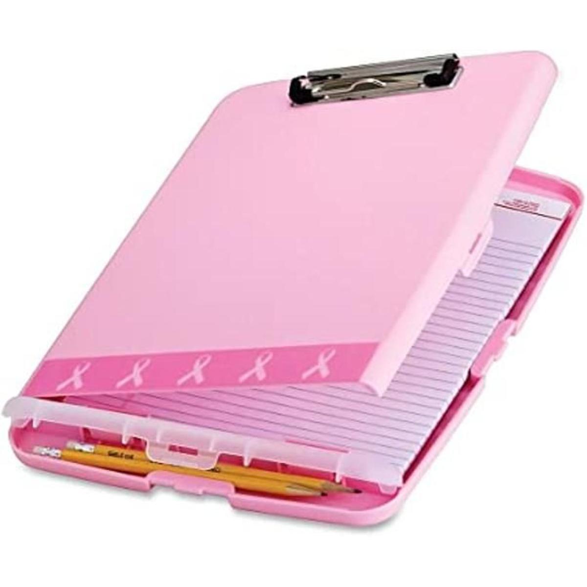 Officemate Caja de almacenamiento portapapeles Rosado
