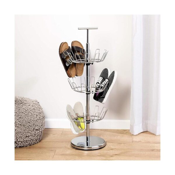 HoneyCanDo rbol de zapatos cromado de 3 niveles 25 libras