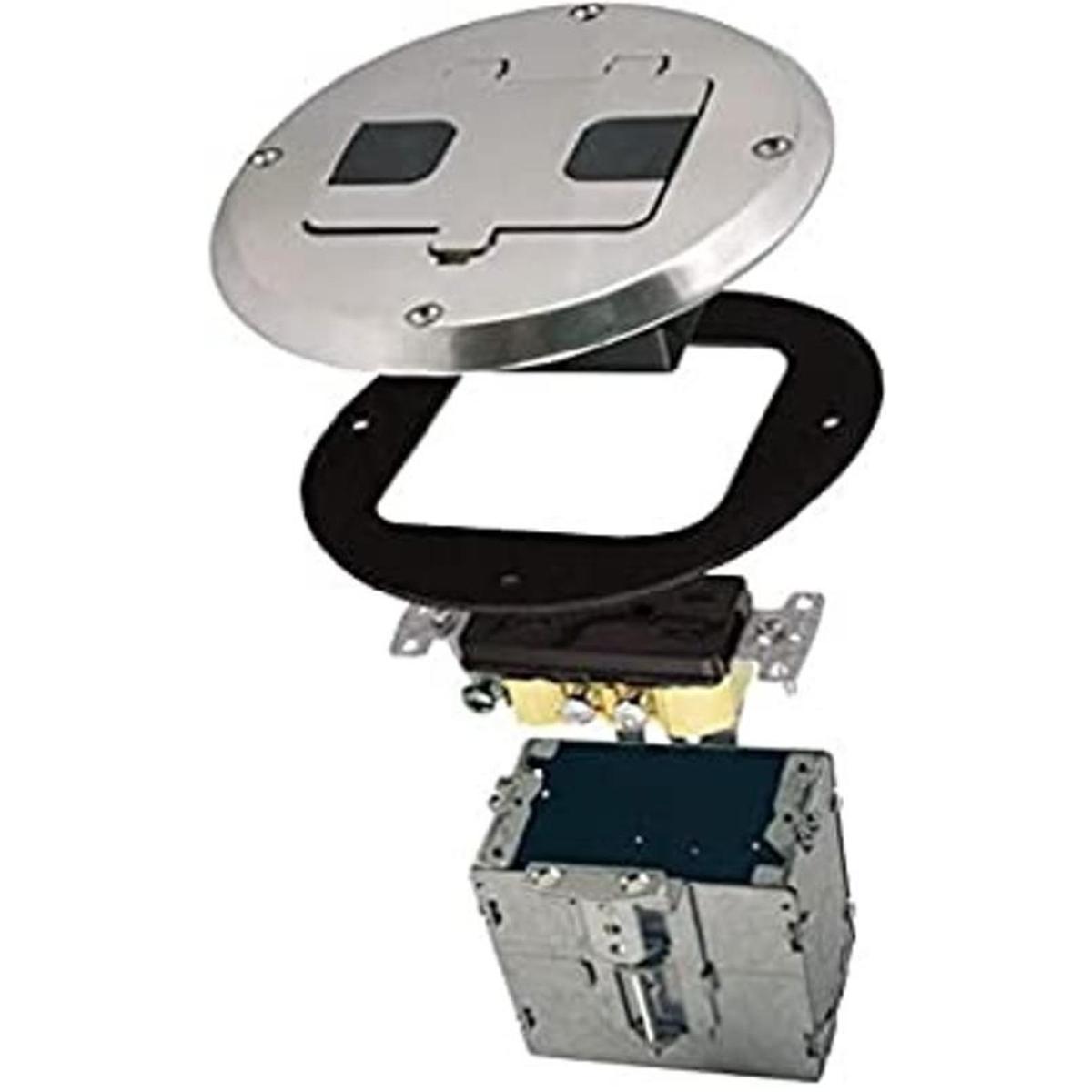 Hubbell Raco 15A TR Dispositivo y caja de acero ajustable