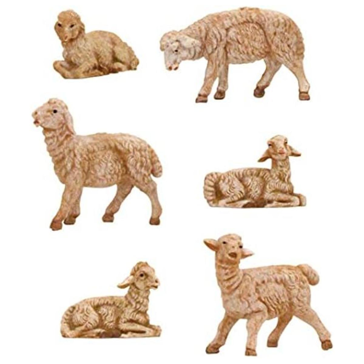 Roman Fontanini Figuras de oveja de 6 piezas escala de