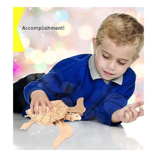Puzzled Puzzles 3D de madera natural TURTLE VERDE 26_6