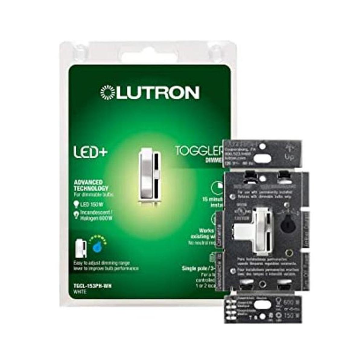 Lutron Toggler interruptor atenuador de un polo o de tres