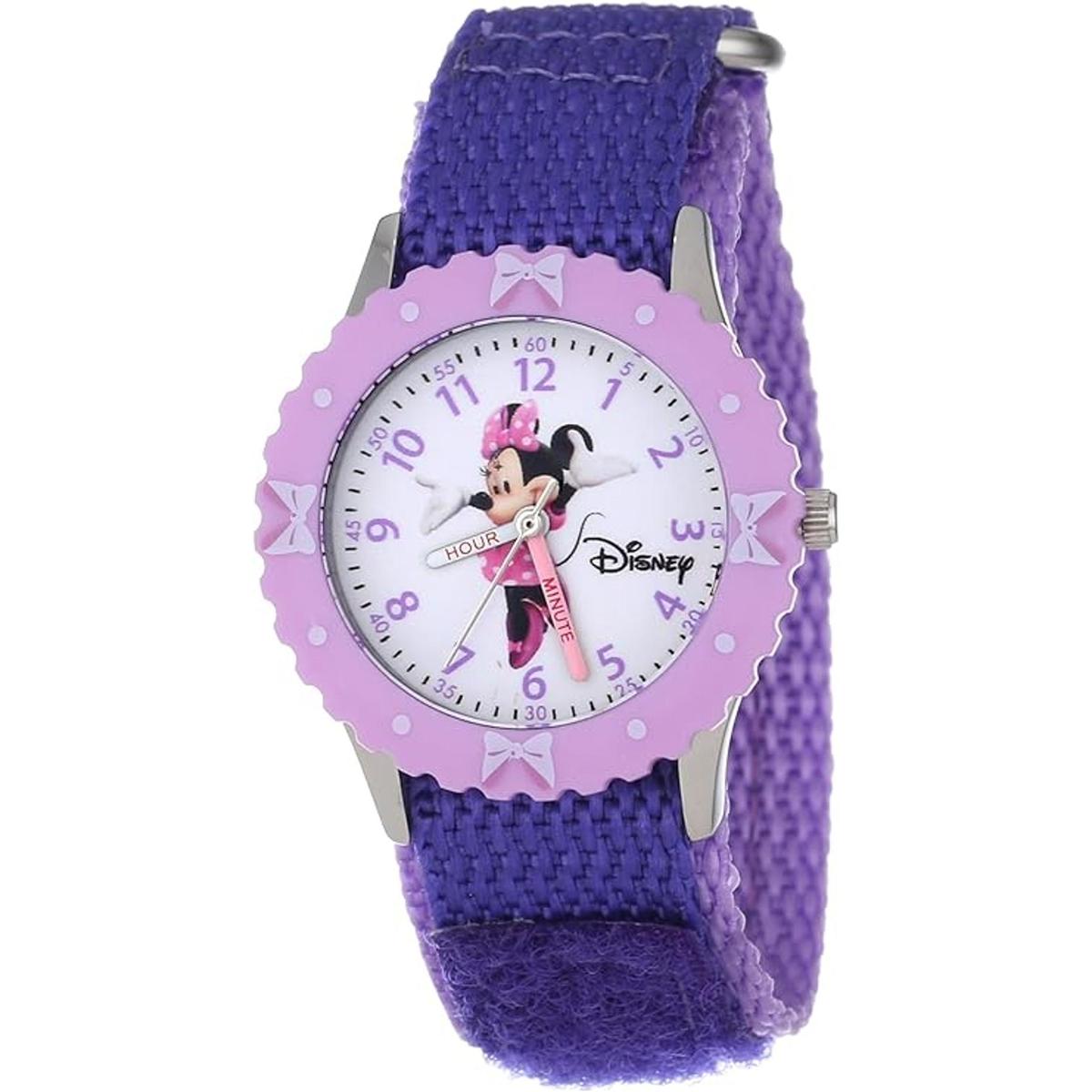 Disney Minnie Mouse Reloj analógico con correa de nailon