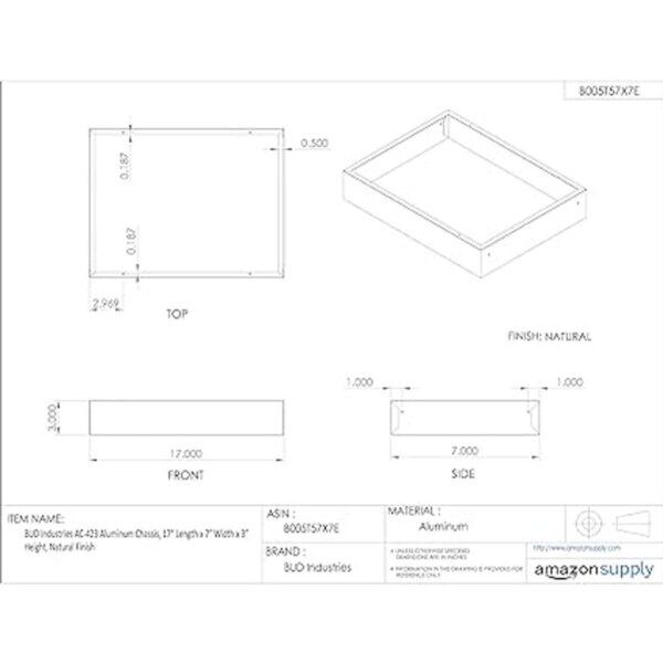 Bud Industries ac423 Chasis de aluminio longitud 17 X 7_2